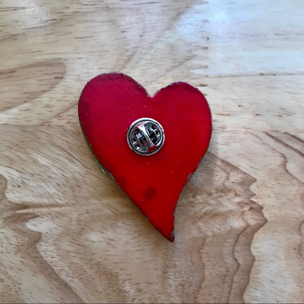 Vintage ❤️ Heart, Valentine, Love Pin - Red & Gold - Picture 4 of 6